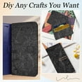 thumbnail image 4 of 1.5 Yards×11.9 Inch Solid Color Embossed PU Leather Sheets Textured Vintage Floral Pattern PU Leather Fabric Sheets for DIY Earrings Upholstery Sewing Crafts Purse Bag Making (Black), 4 of 8