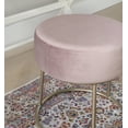 thumbnail image 6 of Linon Brandi Vanity Stool, 18.25" Seat Height, Gold Finish with Pink Fabric, 6 of 8