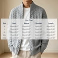 thumbnail image 7 of Kukoosong Men's Stand Collar Full Zip Cable Knit Cardigan, Solid Color Long Sleeve Sweater Jacket with Ribbed Cuffs, Relaxed Fit Warm Outerwear for Fall Winter Daily Wear, 7 of 7