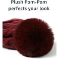 thumbnail image 5 of Nollia Women's Pom Pom Knit Winter Beanie for Cold Weather-Cozy Beanie Hat for Skiing, Snowboarding, Outdoor Winter Sports-Burgundy Cable Knit Polyester Fleece, 5 of 7