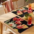 thumbnail image 4 of Red Yellow Tulip Placemats Set of 1, Butterfly Floral Leaf Non-Slip Place Mats Washable Table Mats for Kitchen Dining Table Decorations Indoor/Outdoor, 4 of 9