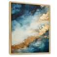 thumbnail image 2 of Designart "Abstract River In White, Blue, And Gold I" Northern Lights Floater Framed Canvas Wall Art, 2 of 5