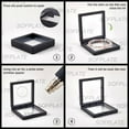 thumbnail image 4 of 10Pcs 3.5 x 3.5/4.29 x 4.29 Inch 3D Black Floating Frame 3D Floating Display Stand Plastic Square Transparent Film Box Case Holder Accessories for Packing Storage Jewelry Gems Fossils Rocks, 4 of 5