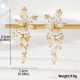 thumbnail image 4 of Pendientes clásicos para niñas, pendientes de cristal delicados para mujer, pendientes de zirconia cúbica grande para perforación, 4 of 7
