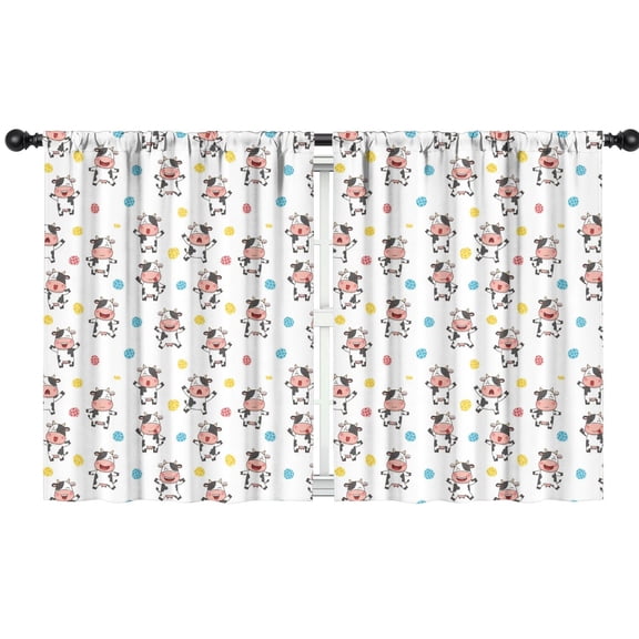 Blackout Kids Curtains,White Cow Colorful Pattern Childrens Insulated Curtains Set Of 2,Bedroom Essentials,Toddler Room Decor 42x54in(106x137cm)