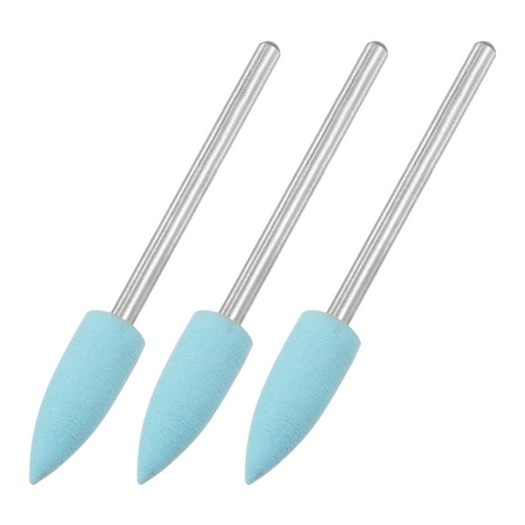 Uxcell 3pcs 600 Grits Abrasive Mounted Stone 2.35mm Shank 6mm Dia Pointed Heads Stone Grinding and Polishing Wheels