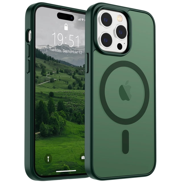 Funda magnética SUPFINE para iPhone 14 Pro Max Forest Green
