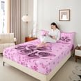 thumbnail image 4 of Feelyou 3D Pink Rose Full Size Sheets for Couple, Romantic Valentine's Day Bed Sheets, Glitter Fashion Diamond Sheet Sets, Super Cozy Room Decor, 4pcs, 4 of 7