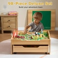 thumbnail image 3 of Train Table, 3-in-1 Wooden Kids Train Table with Storage Drawer, Rolling Kids Activity Table with Wheels, Toddler Train Track Table DIY Design for Gaming, Drawing, Building, 3 of 6