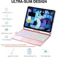 thumbnail image 2 of 360 Rotating Backlit Keyboard Cover with Trackpad and Pencil Slot for iPad Air 13 M2/M3/M4, Pro 13 M4/M5, Pro 12.9 3/4/5/6 Gen,Rose Gold, 2 of 6