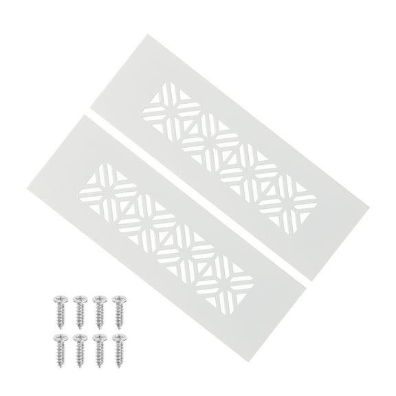 Uxcell Door Air Vent Cover, Heavy Duty Aluminum Grille Ventilation Cover Louvered with Mounting Screws for Wardrobe Door 6 x 2 Inch