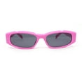 thumbnail image 2 of Womens Mod Narrow Rectangle Plastic Retro Sunglasses Pink - Black, 2 of 4