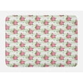 thumbnail image 1 of Peony Bath Mat, Daisies and Flowers Bouquet on Striped Background, Plush Bathroom Decor Mat with Non Slip Backing, 29.5" X 17.5", Pale Green Pink, by Ambesonne, 1 of 2