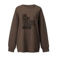 thumbnail image 2 of Eat Sleep Take Kids To Sports Repeat Sweatshirt for Women Funny Mommy Sweayshirt Color Brown Size XXL, 2 of 3