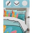 thumbnail image 4 of Quilts Twin Size, Surfboard Soft Comforter Bedding Set for Bed, Summer Starfish Palm Leaf Wood Grain Blue Lightweight Quilted Bedspread with Pillow Cover(2 Pieces) for All Season, 68x86 Inch, 4 of 6