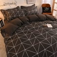 thumbnail image 3 of Set Tempat Tidur Oranye Anak Perempuan Laki-laki Seprai Linen Kotak-kotak Penutup Selimut 240X220 Single Ganda Ratu Raja Selimut Penutup Set Seprai, 3 of 5