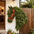 thumbnail image 3 of 16.54 Inch Christmas Wreath Horse Head Wreath Metal Frame Horse Wire Garland Xmas Garland for Farmhouse Holiday Wall Porch Door Home Chair Fireplace Hanging Decor Xmas Tree Ornament, 3 of 11