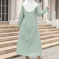 thumbnail image 4 of FAKKDUK Muslim Dress for Woman, Women's Summer Dresses For Women Muslim Zipper Solid Color Long Sleeves Dress Muslim Maxi Abaya Eid Ramadan Formal Gown with Sleeve Prayer Dress,S, 4 of 8