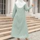 thumbnail image 5 of Vestidos de verano para mujer Vestido de manga larga de color sólido con cremallera musulmana para mujer Pompotops hdfakjf2830, 5 of 9