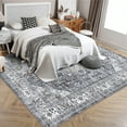 thumbnail image 3 of Garvee 5'x7' Vintage Distressed Area Rugs Living Room Rug, Washable Retro Medallion Rug Non-Slip Stain Resistant Indoor Carpet for Bedroom Home Office, Gray, 3 of 8