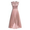 thumbnail image 5 of OSOLU Dresses Solid Color Women Elegant Neck Floral Lace Formal Wedding Dress Relaxed Fit Sundress Wedding Guest Dress, 5 of 5