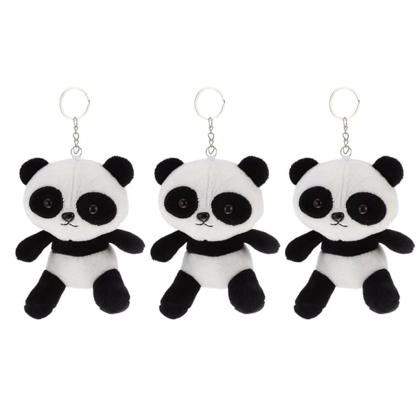 3pcs Adorable Panda Bolsa Llaves Adornos decorativos Colgantes Colgantes Llaveros