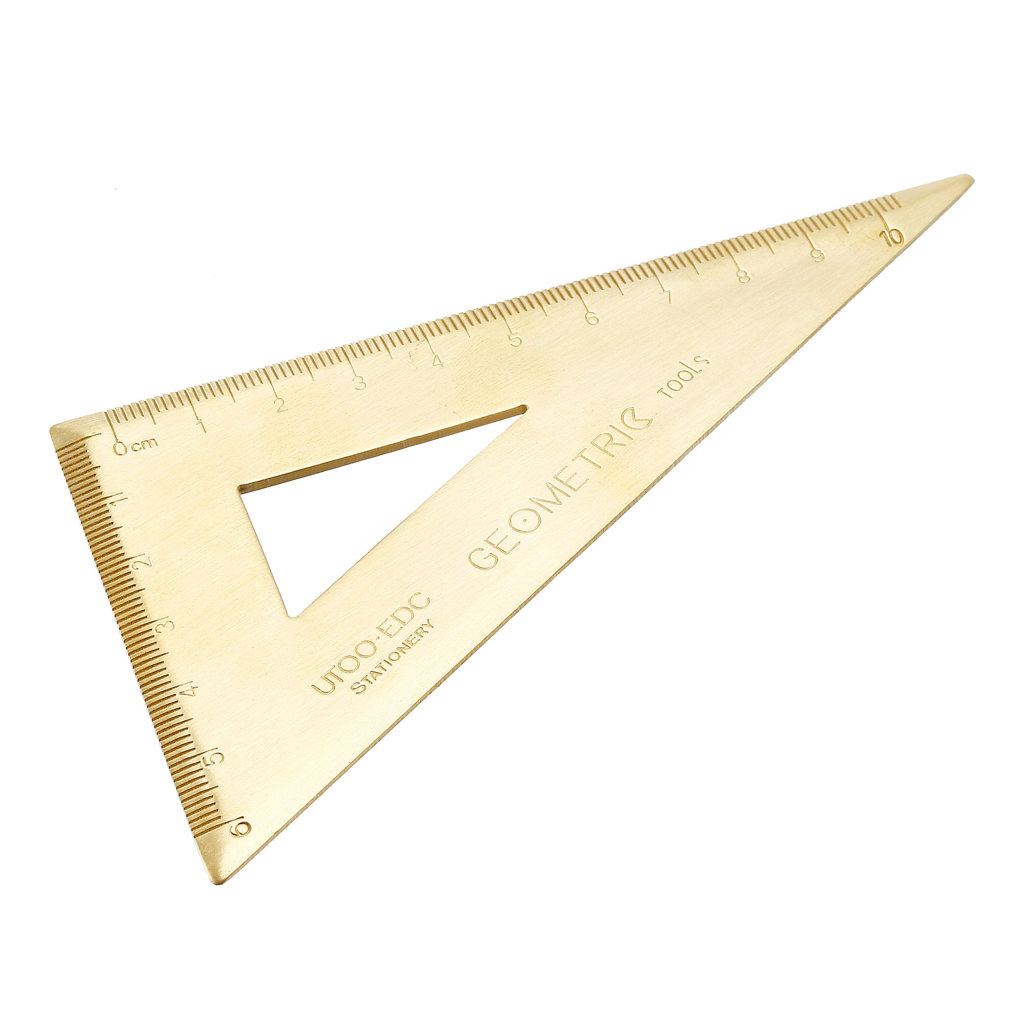 Triangle Ruler Square Set 10cm 30/60 Degrees Brass Math Geometry