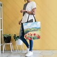 thumbnail image 6 of Large Canvas Bag 13.5x5.1x15 Inch Canvas Bag Shopping Canvas Bag Suitable For Outing Shopping Travel Out Of Large Capacity Storage Red Flowers, 6 of 9