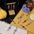 thumbnail image 5 of 24 Pcs Halloween Theme Stitch Markers, Alloy Enamel Skull Charms Removable Dangle Locking Stitch Marker for Knitting Weaving Sewing Accessories Quilting Handmade Jewelry, 5 of 6