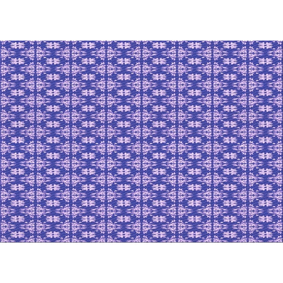 Ahgly Company Machine Washable Indoor Rectangle Transitional Bright Lilac Purple Area Rugs, 6' x 9'