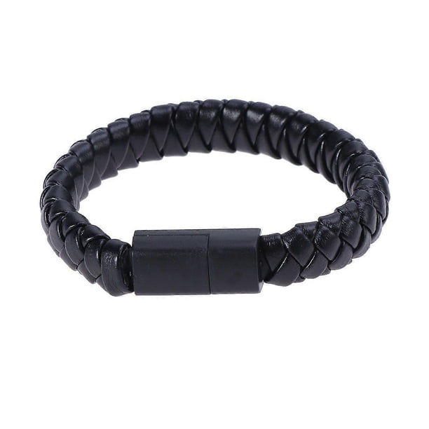 20cm USB Type C Data Sync Cable Braided Wristband Style Charging Cable (Black)