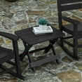 thumbnail image 3 of Merrick Lane Outdoor Folding Side Table, Portable All-Weather HDPE Adirondack Side Table in Black, 3 of 12