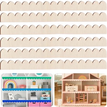 Decorative Wood Trim 24 Pcs Half Wooden Bead Trim Molding - 15.75