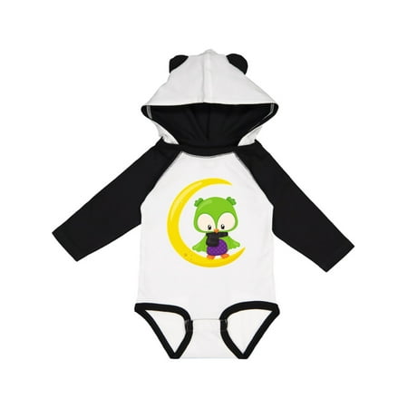 

Inktastic Green Owl Owl On The Moon Young Moon Halloween Gift Baby Boy or Baby Girl Long Sleeve Bodysuit