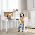 thumbnail image 2 of Costway Kids Desk & Chair Set Study Writing Desk w/ Hutch & Bookshelves White, 2 of 12