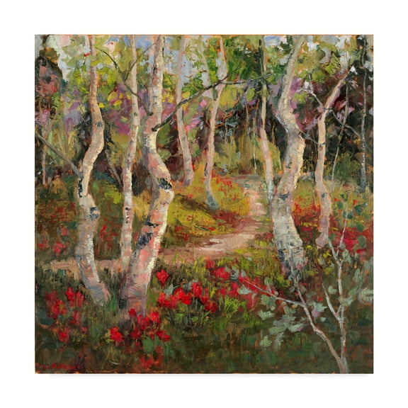 Trademark Fine Art 'Four Seasons Aspens I' Canvas Art by Nanette Oleson