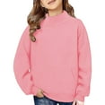 thumbnail image 3 of Ruyang Mock Neck Sweatshirt for Teen Girls Oversized Crewneck Pullover Tops Fall Winter Trendy Hoodies Pockets, 3 of 8