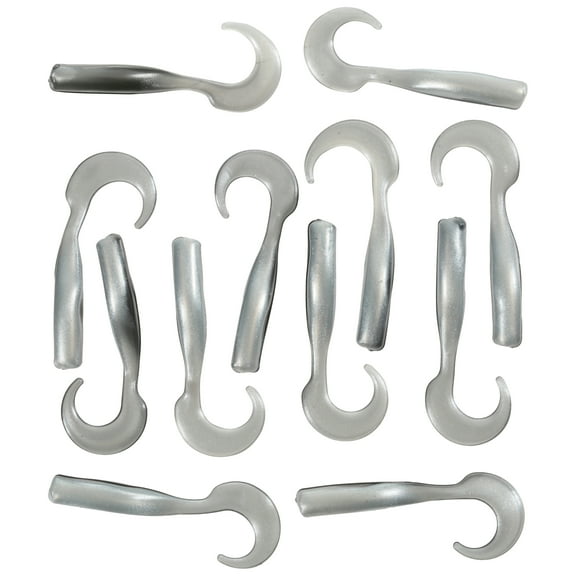 Creme 2" Curl Tail Shad Lure,Pearl Black , 12 Pack