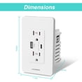 thumbnail image 2 of Ucomen Type A & Type C USB Wall Outlet 15A/125V,Type-C High Speed Charging , White (4 Pack), 2 of 6