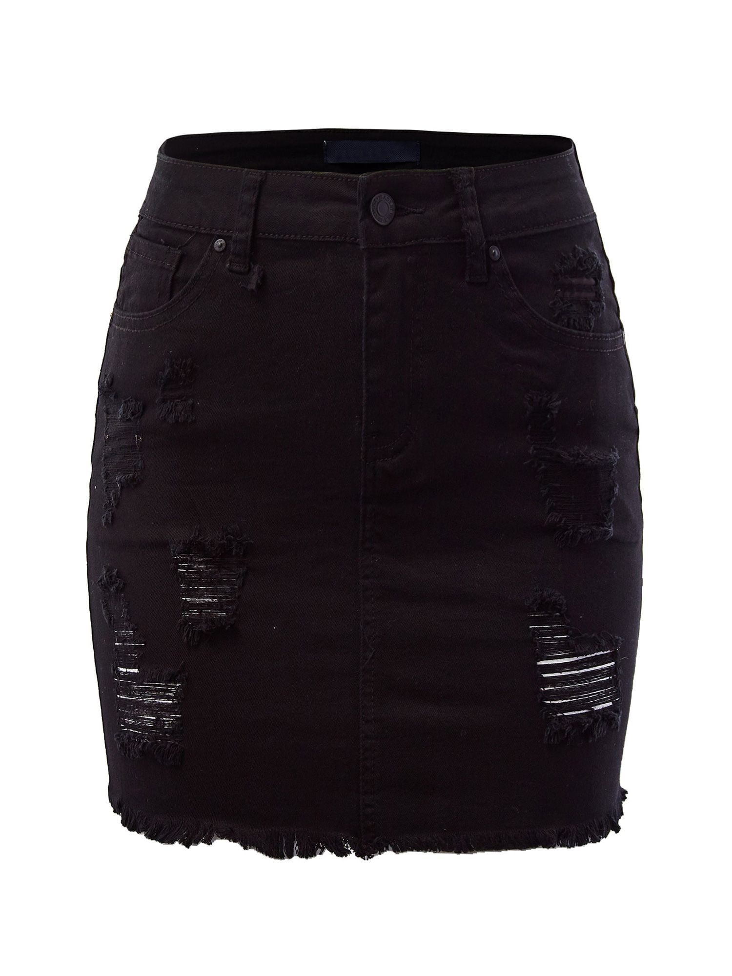 black jean skirt walmart