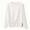 thumbnail image 6 of FRSASU Women's Long Sleeve T-Shirts Solid Color Crew Neck Raglan Sleeve Casual Loose Fit Shirts Tunic Tops White, 6 of 6