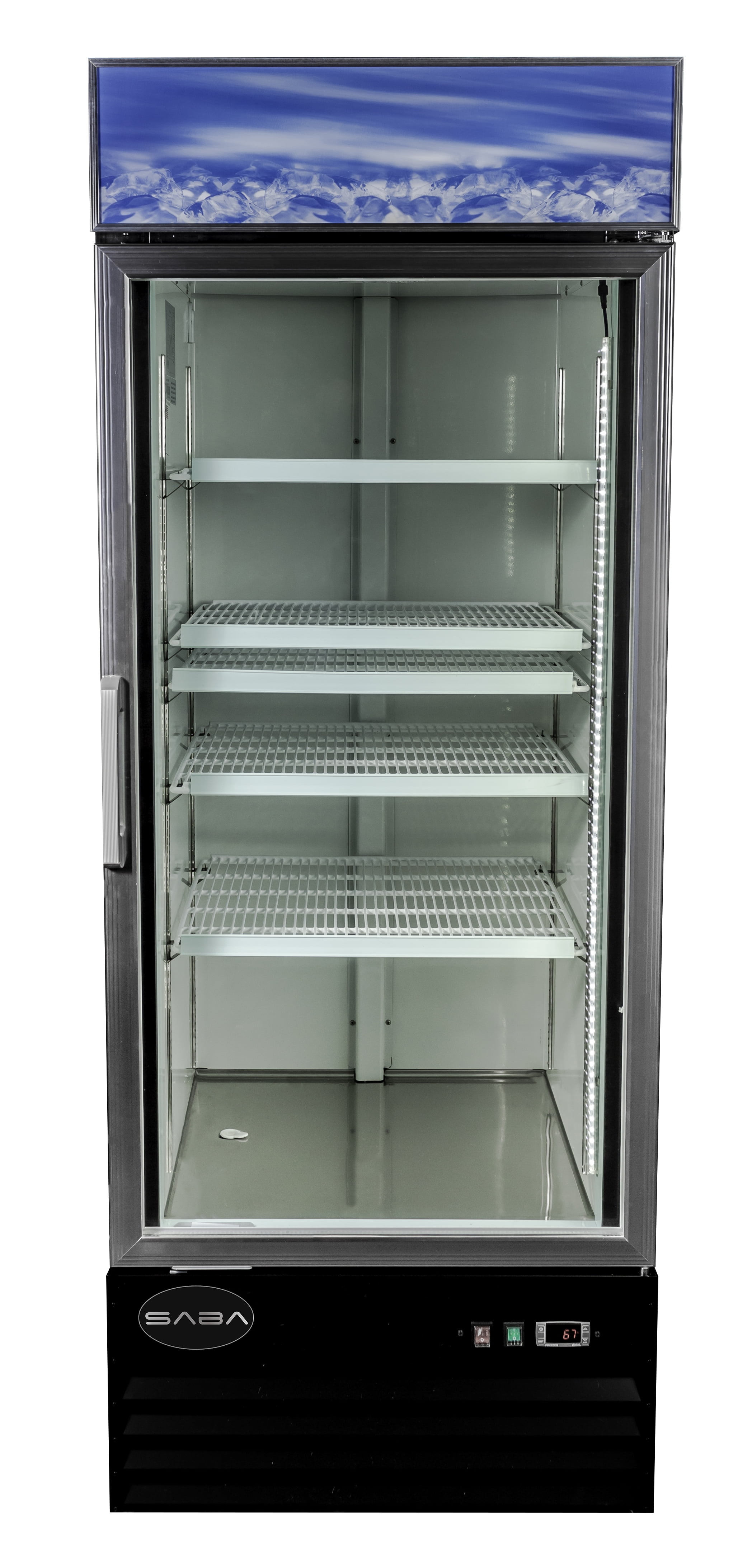 Heavy Duty Commercial 13 cu ft Glass (1 Door) Merchandiser Freezer with Swing Door