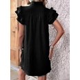 thumbnail image 6 of Women's Short Sleeve Tiered Mini Neck Sun Sundress Dress for Casual Beach Black XXL, 6 of 7
