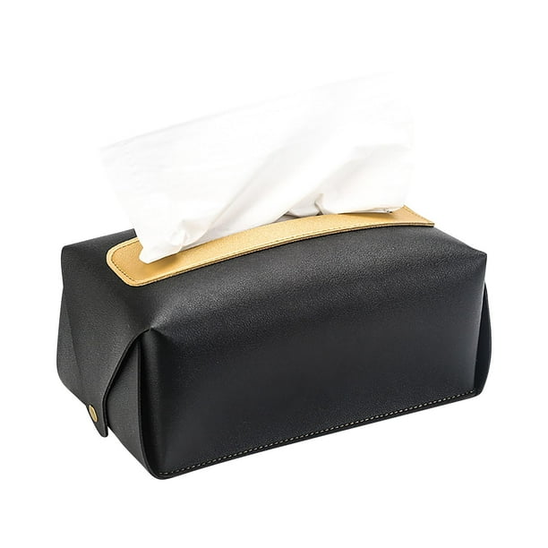 Funda para caja de pañuelos, organizador de cuero, decoración moderna, para tocador, mesitas de noche, sala de estar, oficina, coche, plegable, cuero premium, diseño rectangular, material de