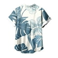 thumbnail image 4 of Gaecuw Hawaiian Shirts for Women Plus Size Blouses Short Sleeve T Shirts Regular Fit Pullover Tees T-Shirts Floral Print Tops V Neck Blouses Casual T Shirts Button Up Button Down Pullover Summer Tees, 4 of 5