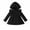 Black, variant on CHEEREAM Toddler Baby Girls Single Breasted Pea Coat Kids Ruffle Long Sleeve Hooded Winter Dress Coat for 3-24 Months