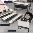 thumbnail image 3 of Modular Conference Room Tables, 4 Pack Folding Conference Tables Mobile Meeting Training Table for Office, Modern Foldable Rolling Seminar Desk(55.1in,White), 3 of 7