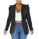 thumbnail image 1 of Blazer de moda para mujer, abrigo de traje liso con botones, abrigo informal de manga larga sin sombrero, abrigo para mujer, 1 of 6