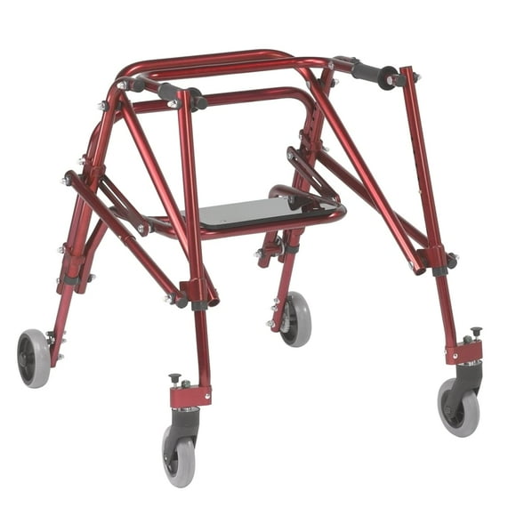 Inspirado en el andador posterior ligero Drive Nimbo 2G Mobility Aid con asiento, mediano, color rojo castillo
