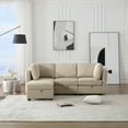 thumbnail image 6 of Llinc Store Modular convertible L-shaped Sectional Sofa Couch with Storage Ottoman Corner Couch for Living Room, Adjustable Arms and Backs, Beige, 6 of 13